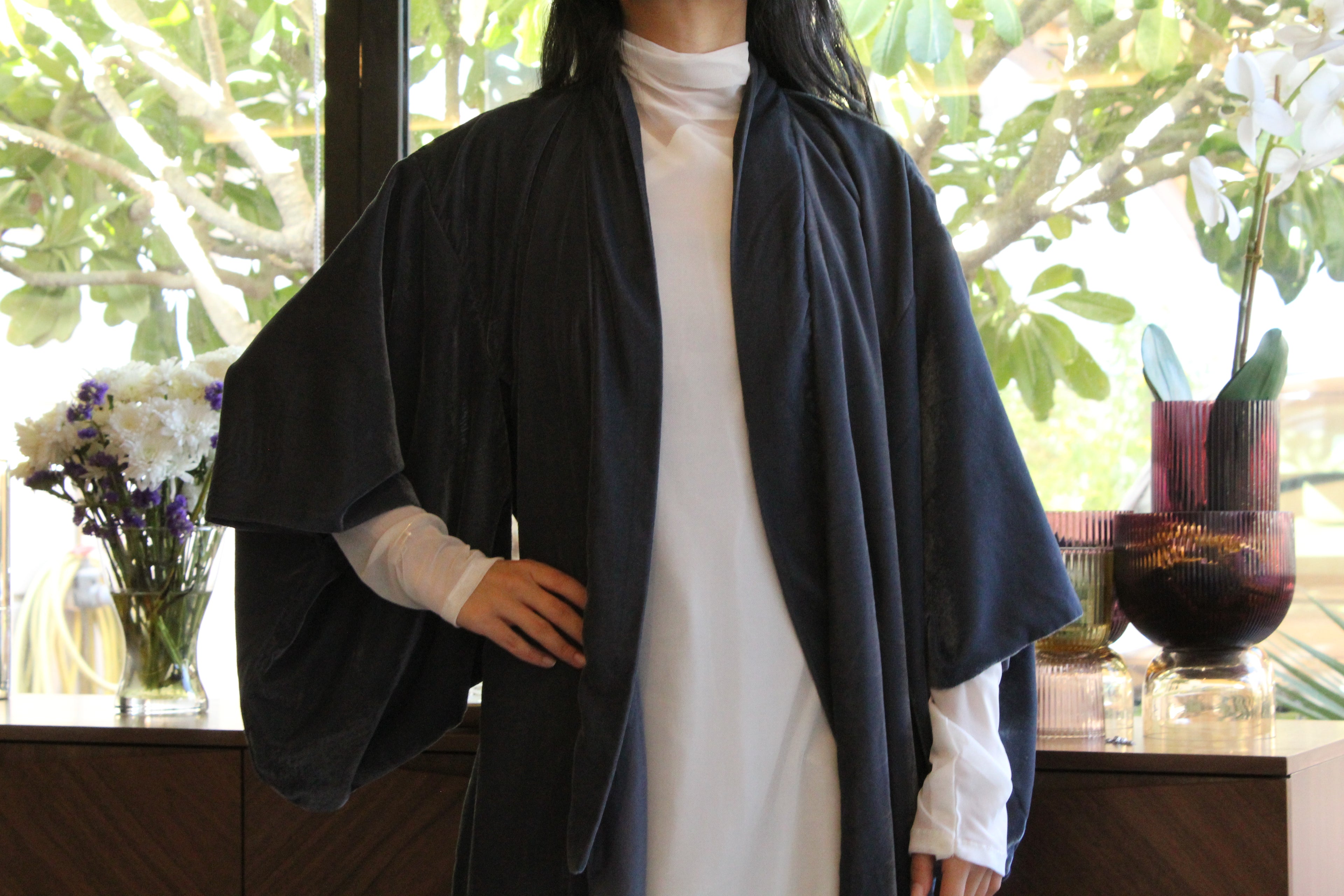 grey kimono